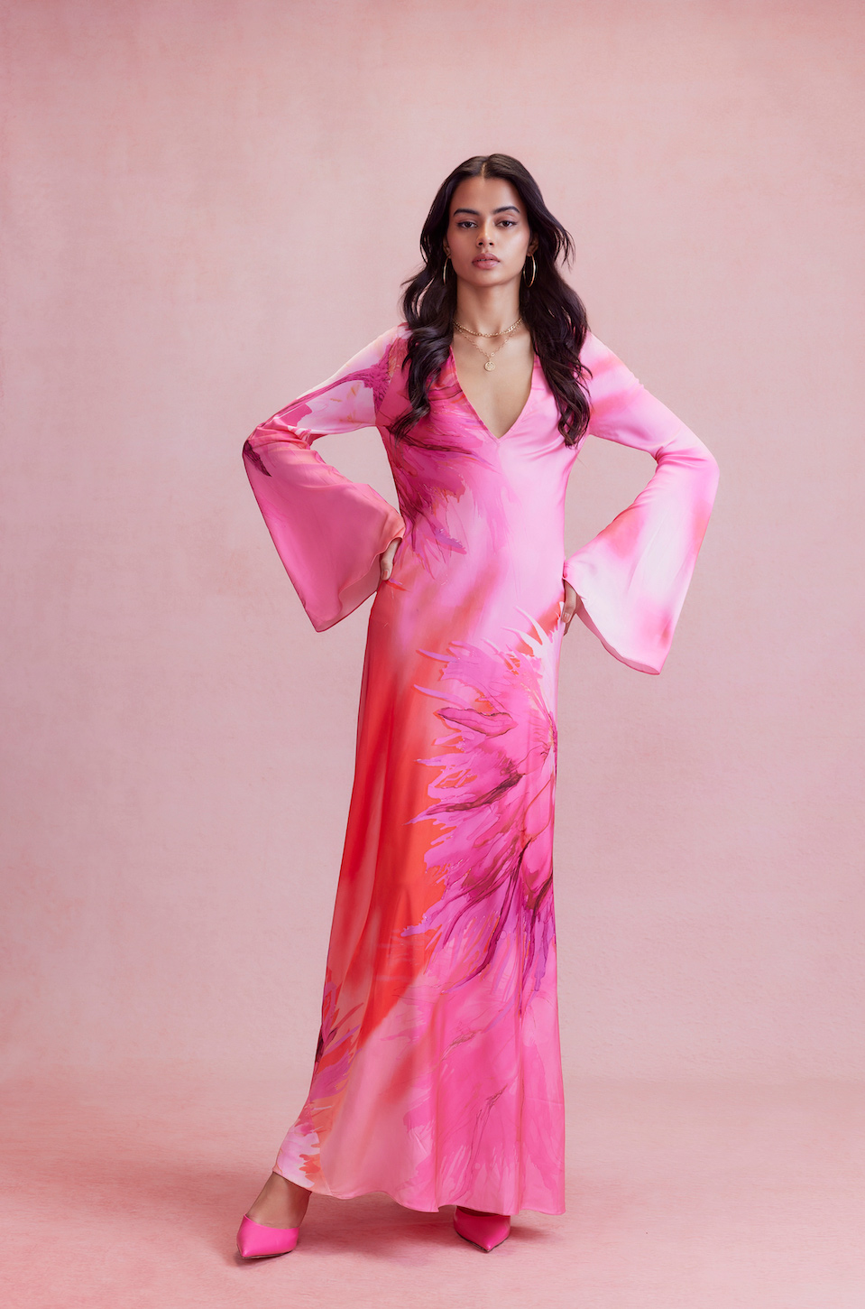 Abira Long Sleeve Dress by Hemant & Nandita