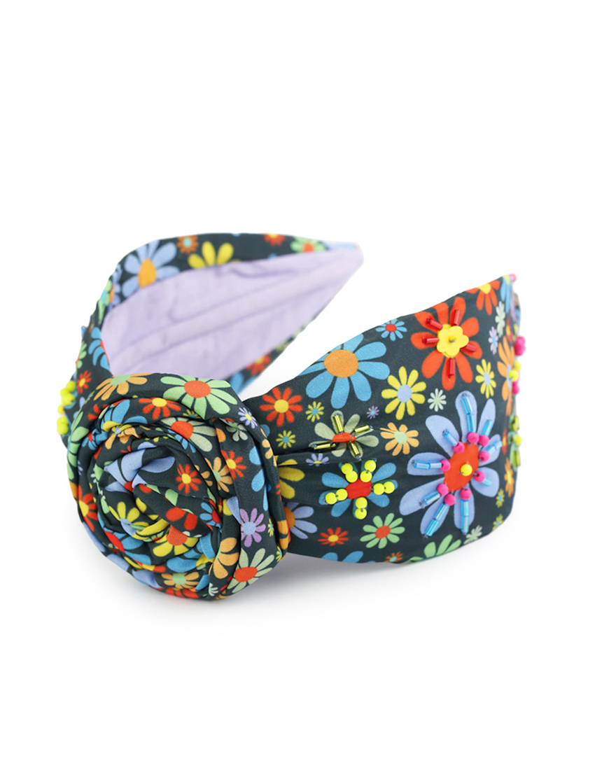 HB-4115BKH flowered headband